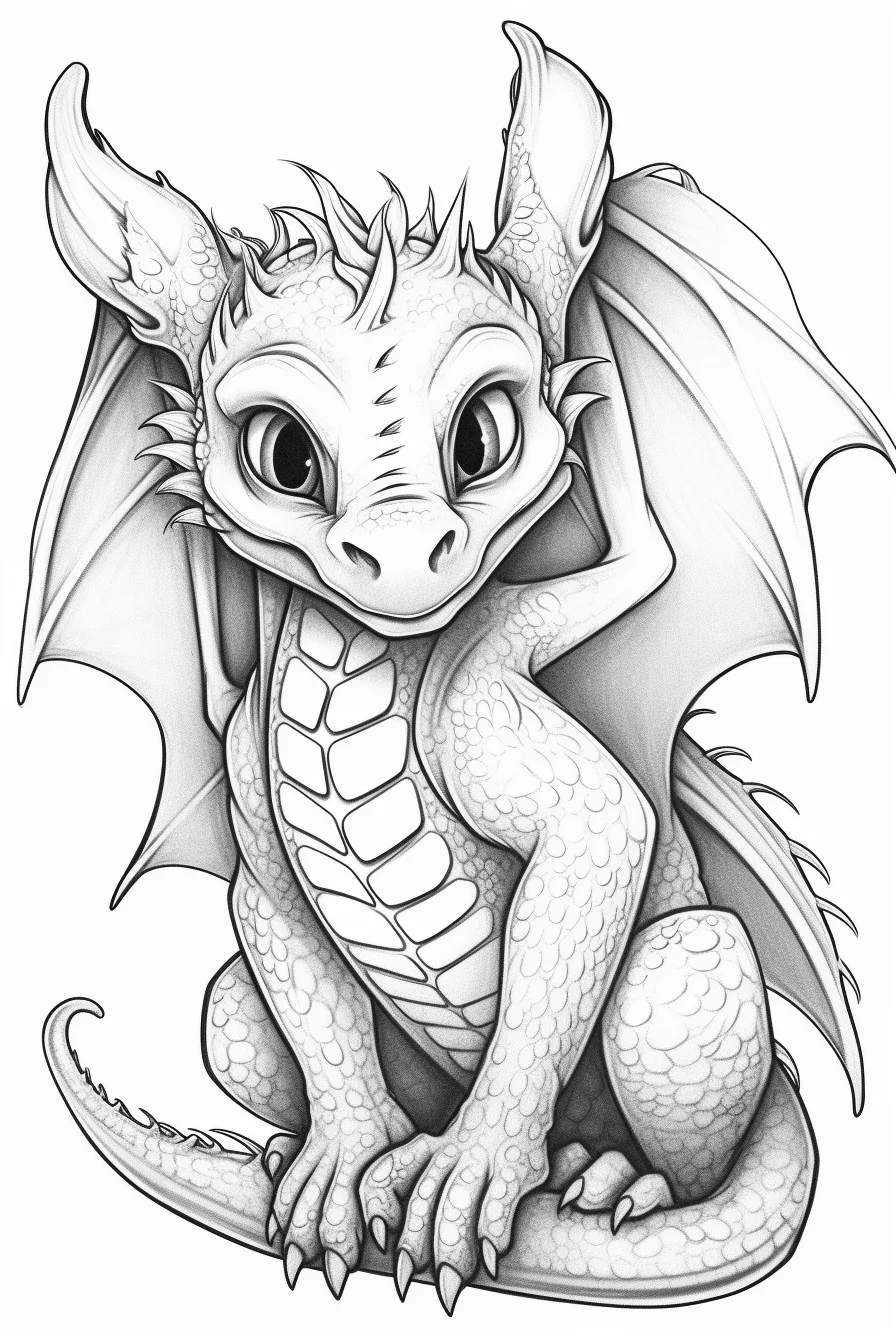 easy fire dragon coloring pages