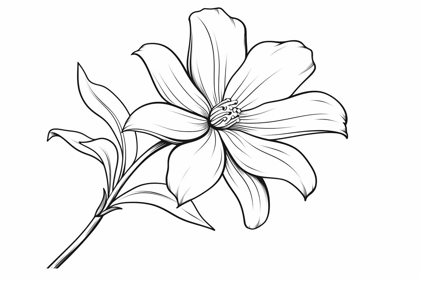 easy flower coloring pages