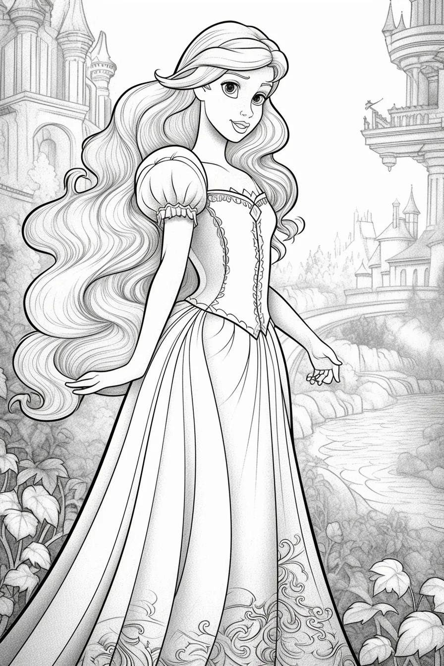 easy princess colouring pages for kids