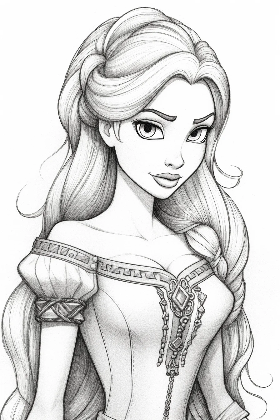 easy princess colouring pages