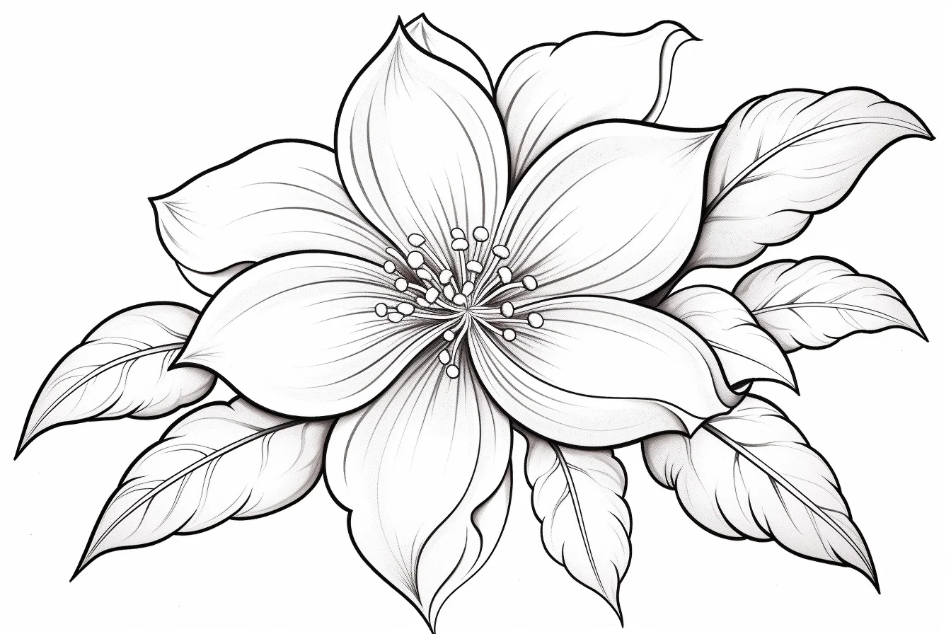 easy realistic flower coloring pages