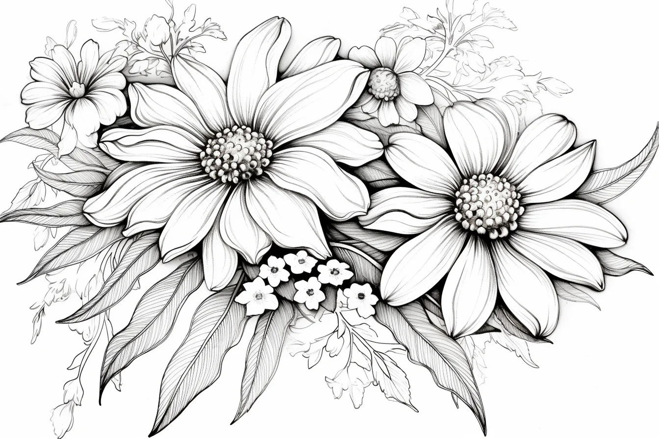 printable easy simple flower coloring pages