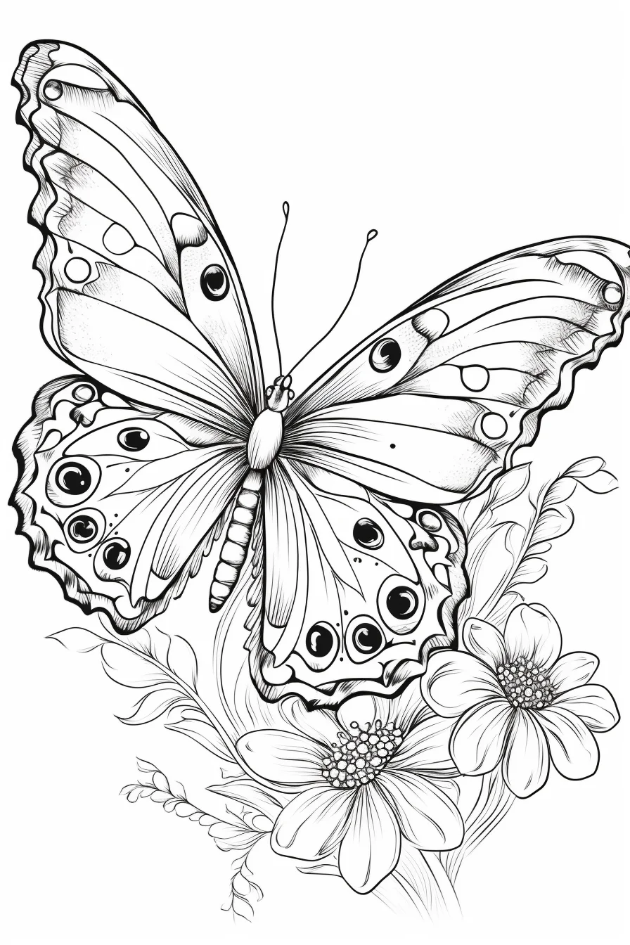 easy simple butterfly coloring pages