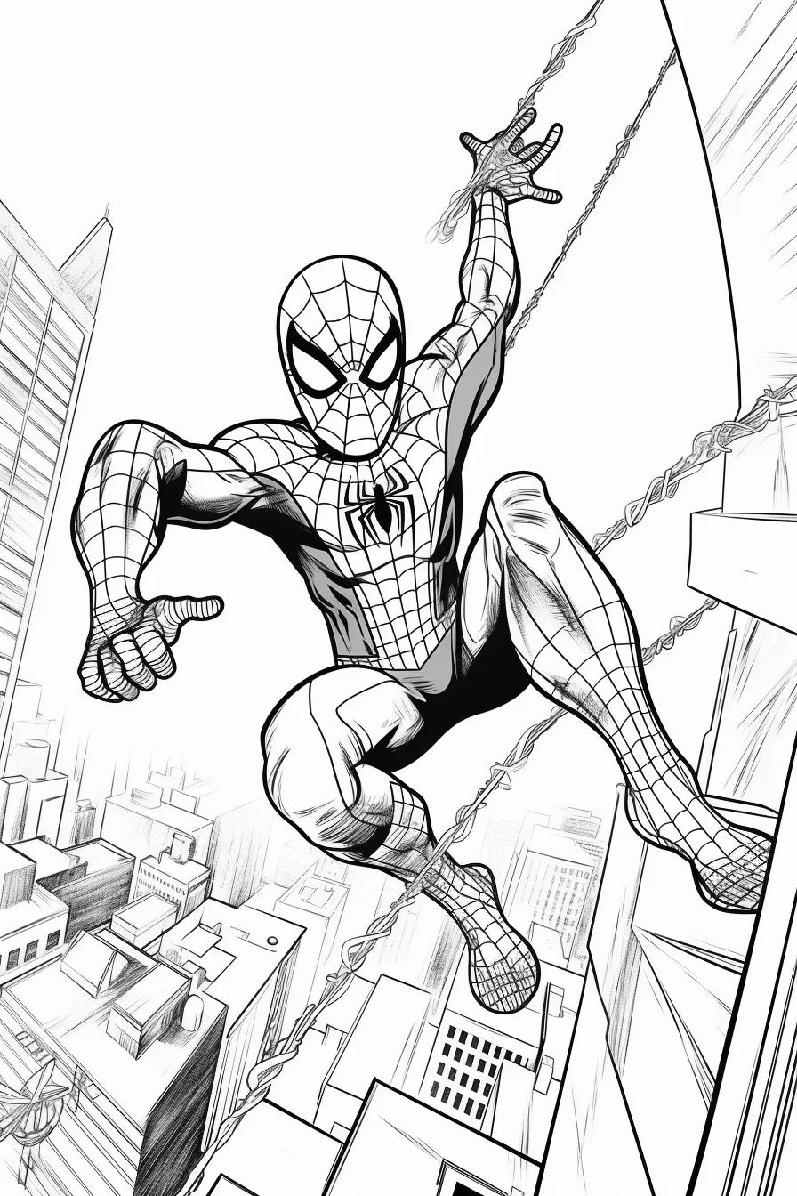 easy spiderman coloring pages free