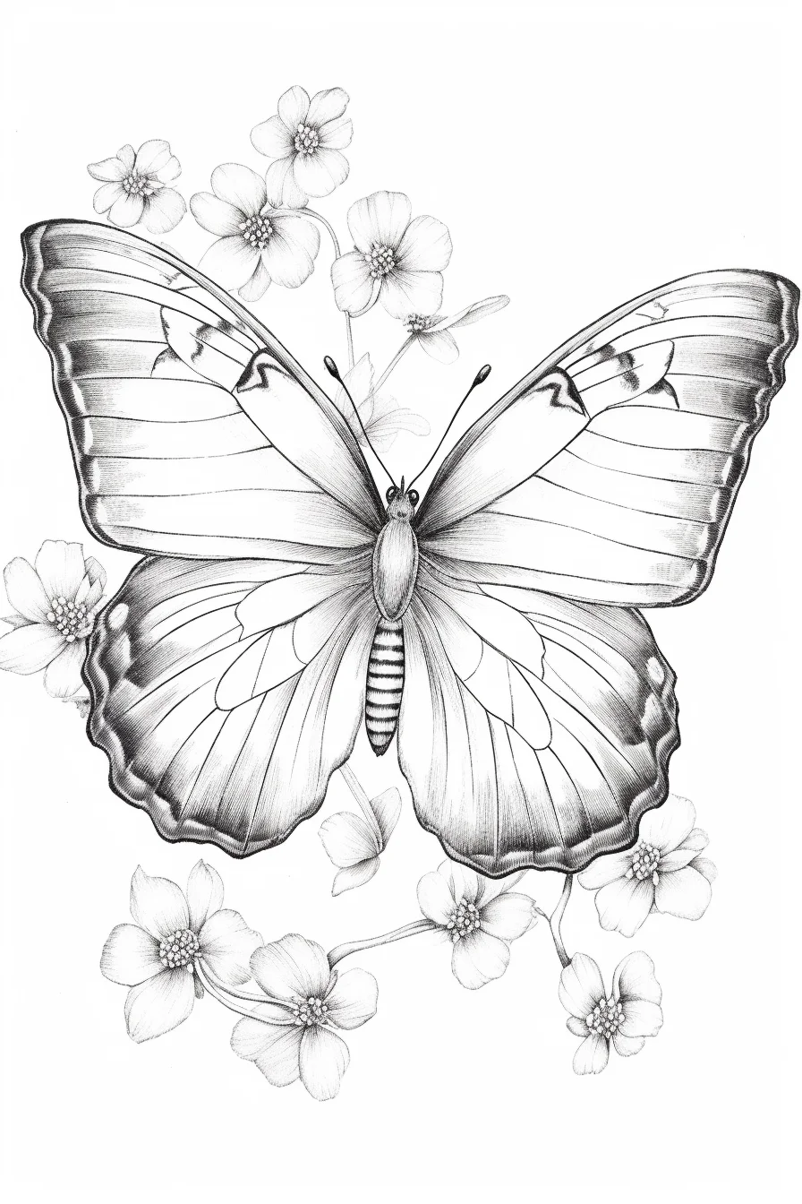 flower butterfly coloring pages