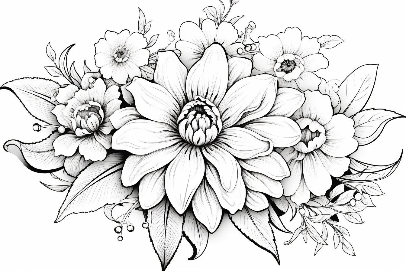 flower coloring free printable coloring pages for adults easy