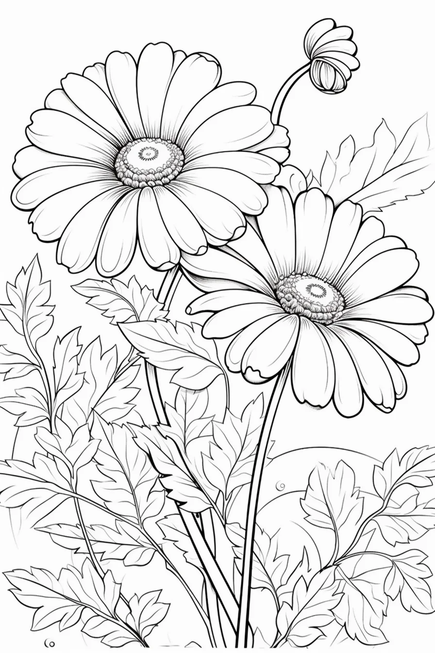 flower coloring pages for adults to print