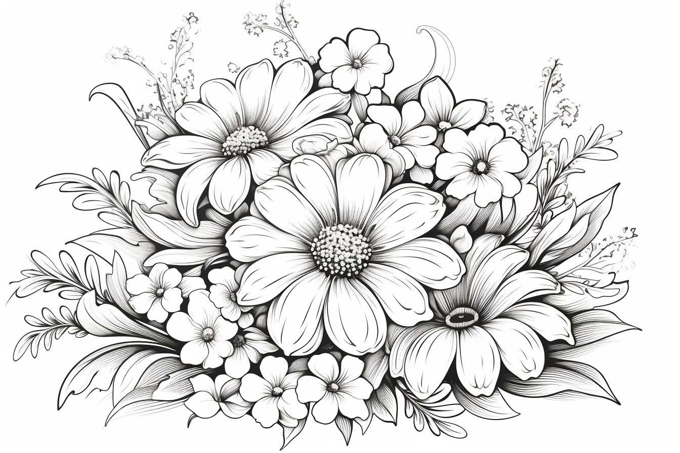 flower coloring pages for kids