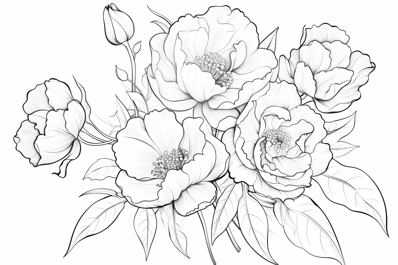 flower coloring pages for kids free printable