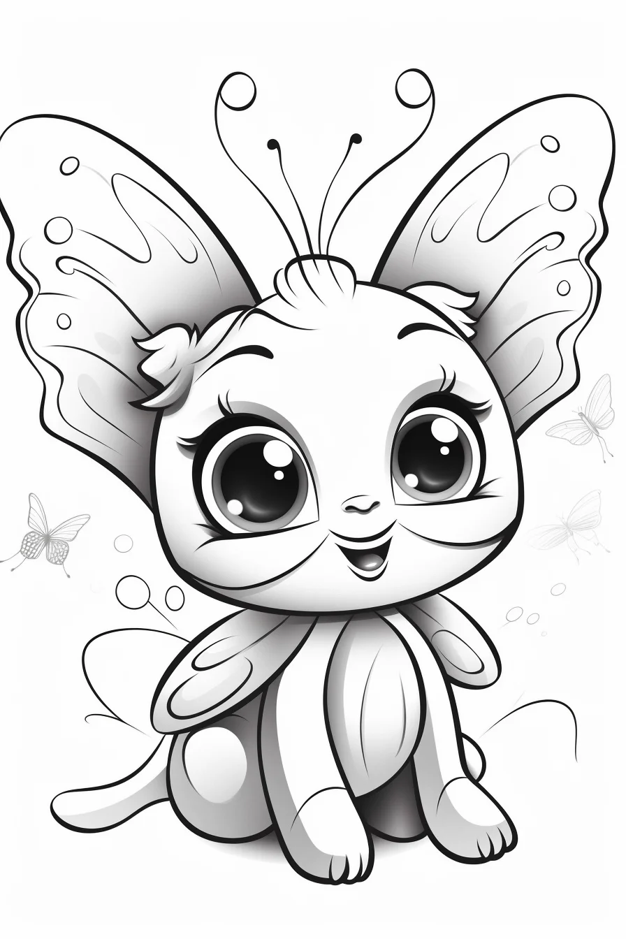 free cute easy cute butterfly coloring pages