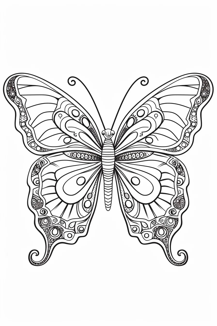 Butterfly with intricate swirls and patterns adorning its wings.