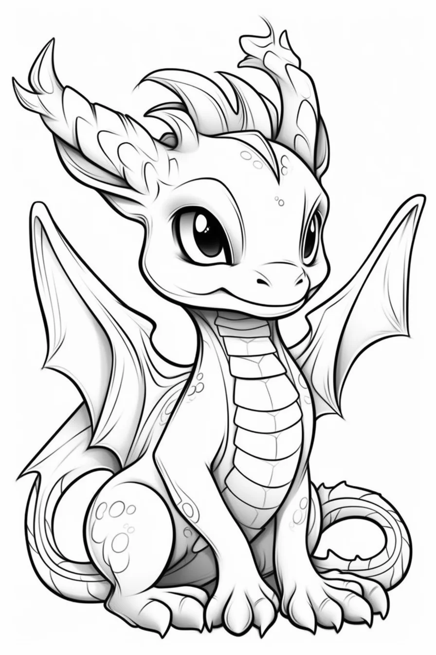 free printable cute dragon coloring pages