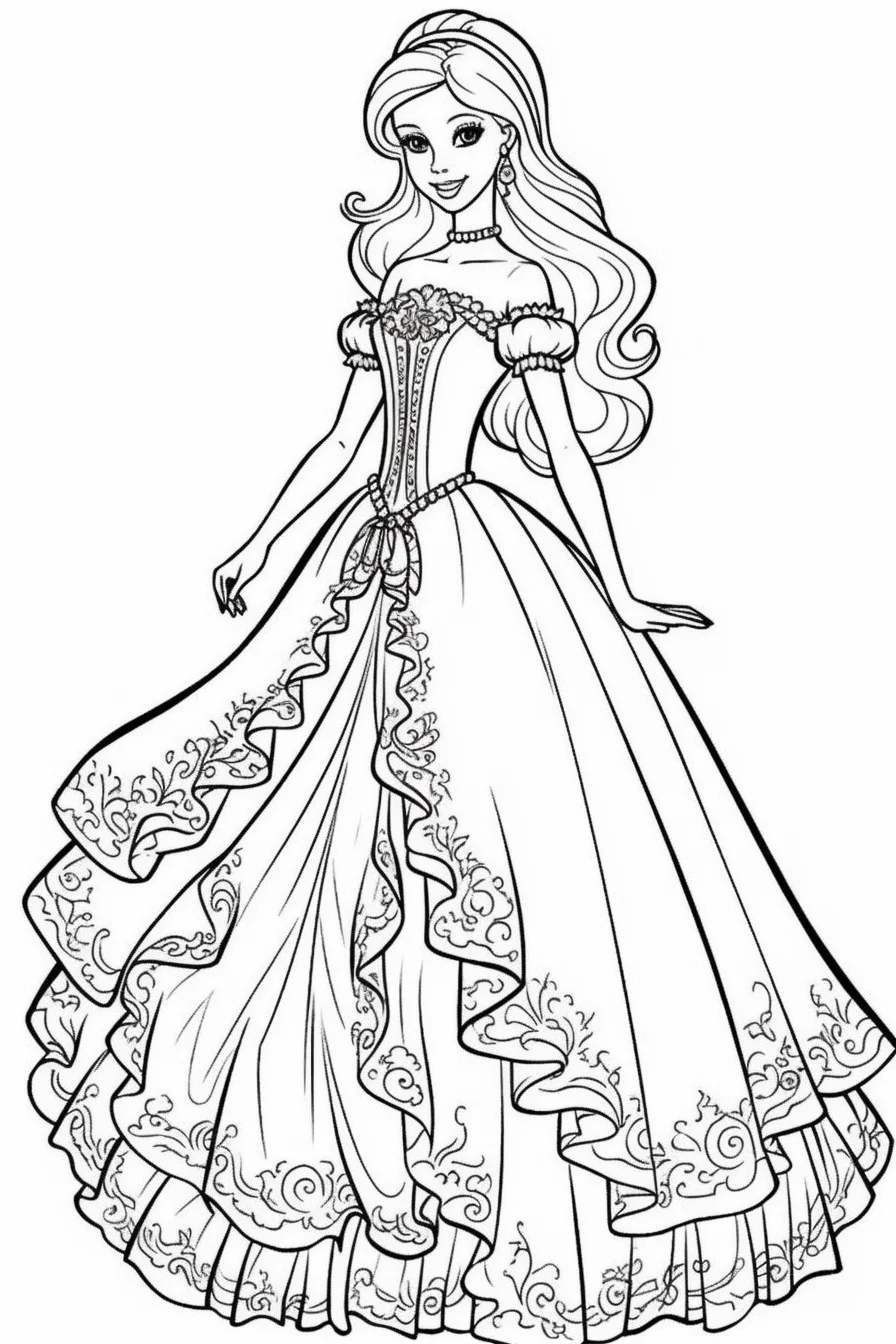 free printable fashion barbie coloring pages