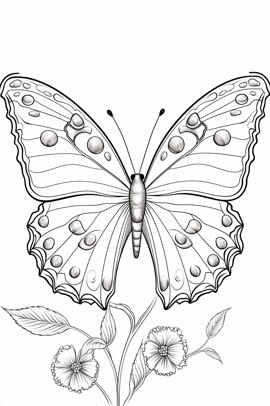 free printable flower butterfly coloring pages