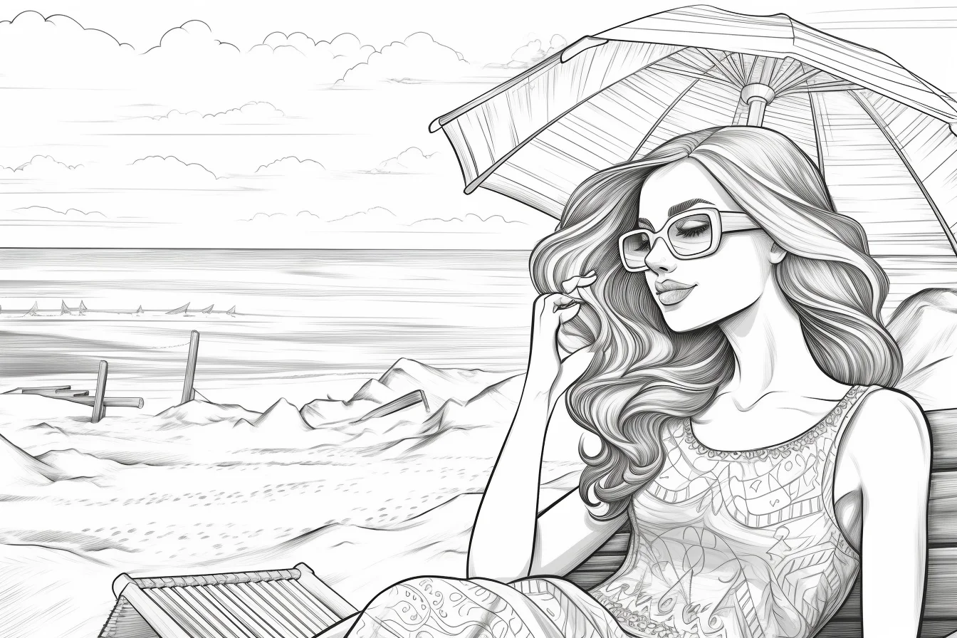 free printable summer beach coloring pages