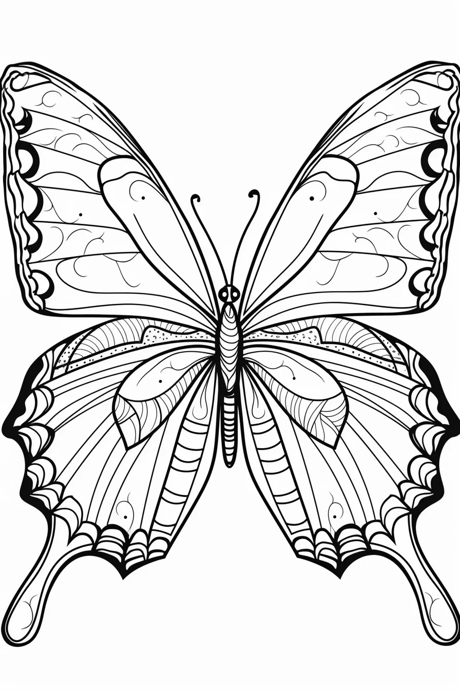 free simple butterfly coloring pages