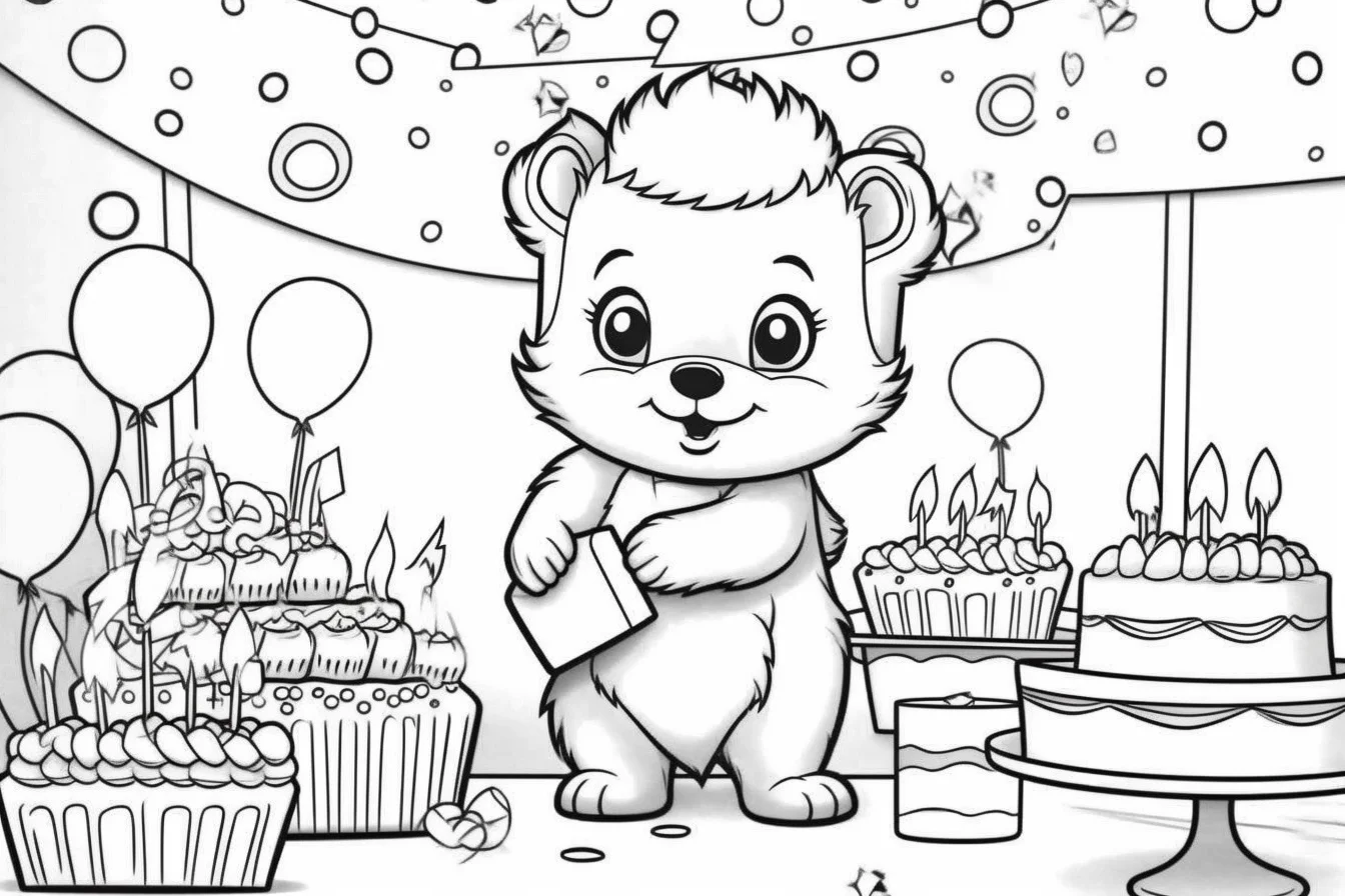 happy birthday coloring pages for kids