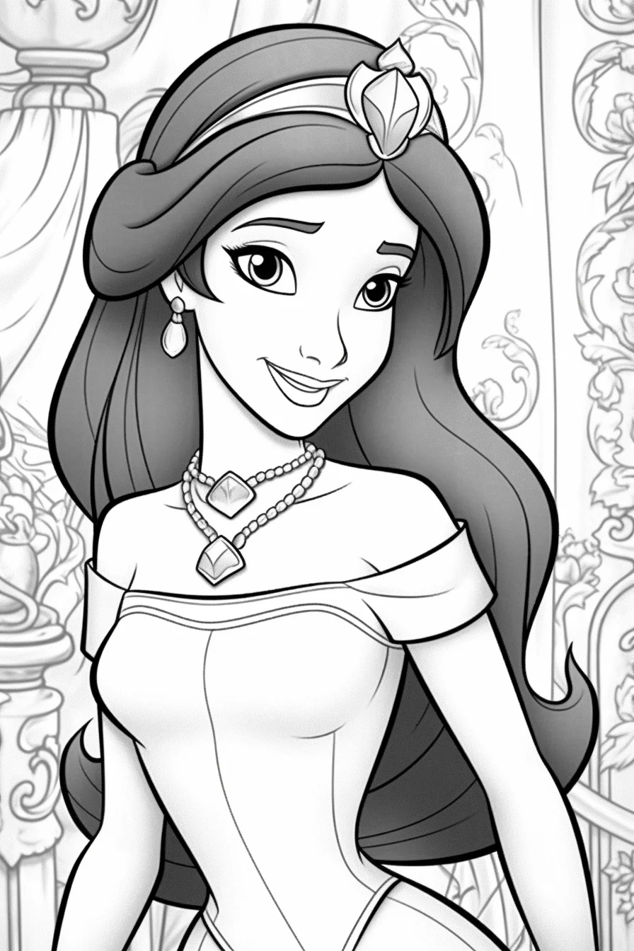 jasmine disney princess coloring pages