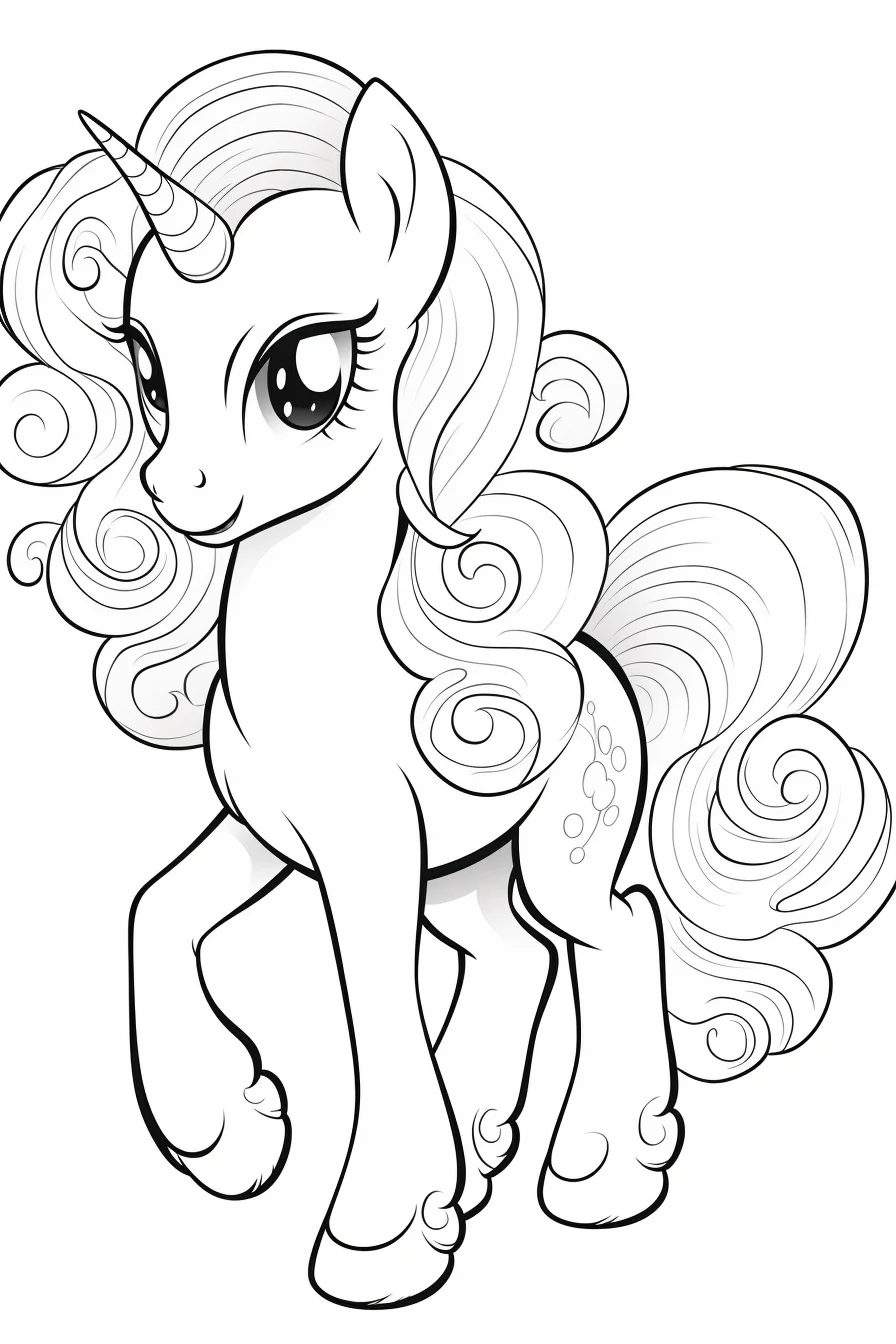 kawaii cute my little pony coloring pages