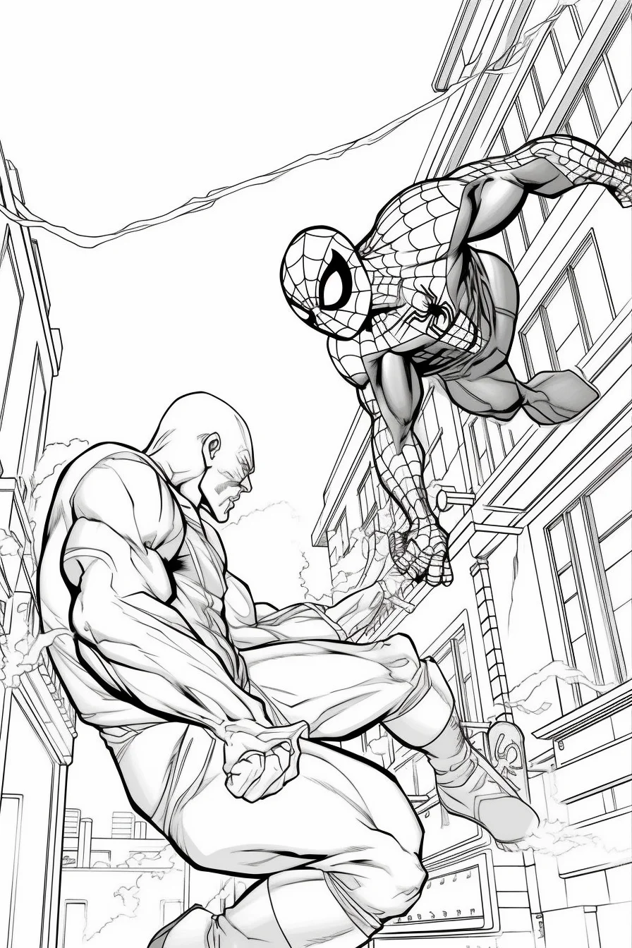 kid spiderman coloring pages