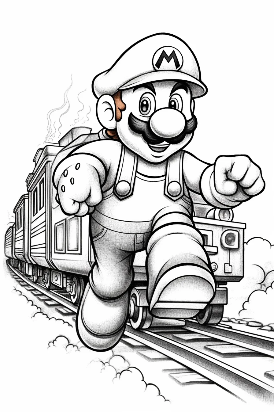 mario coloring pages easy