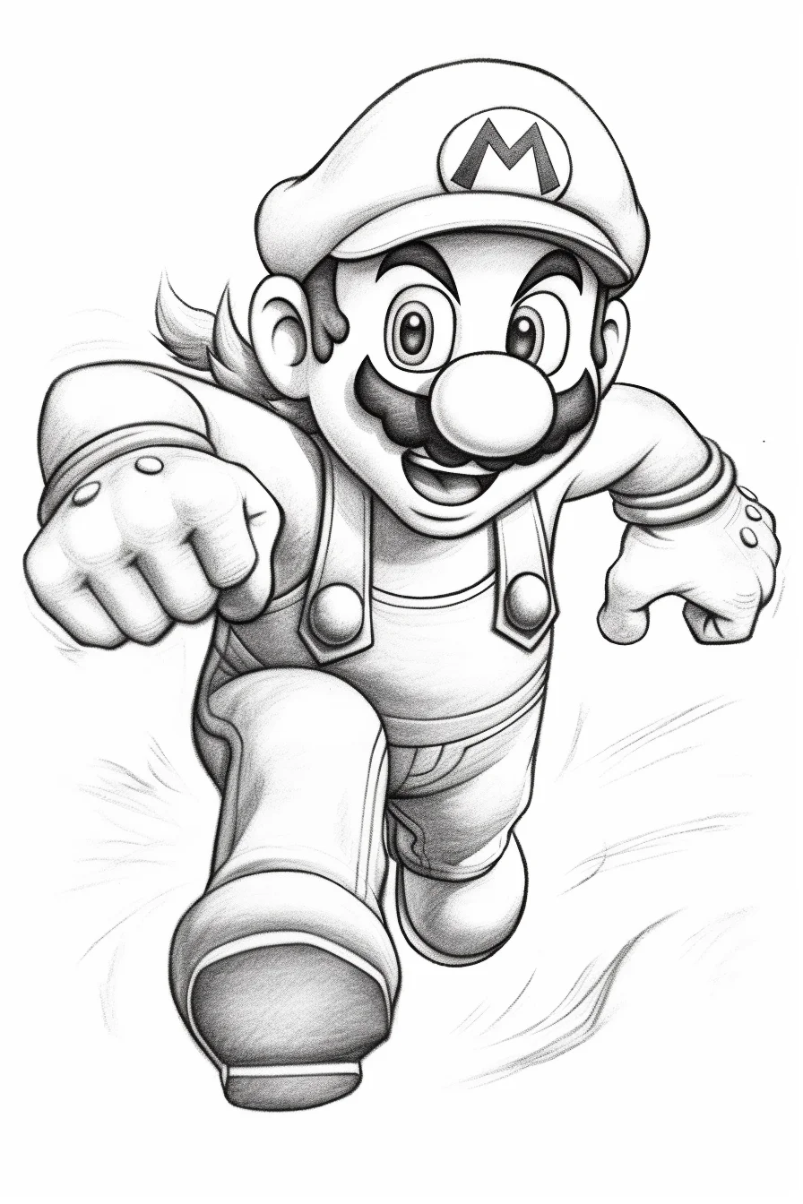 mario coloring pages for kids