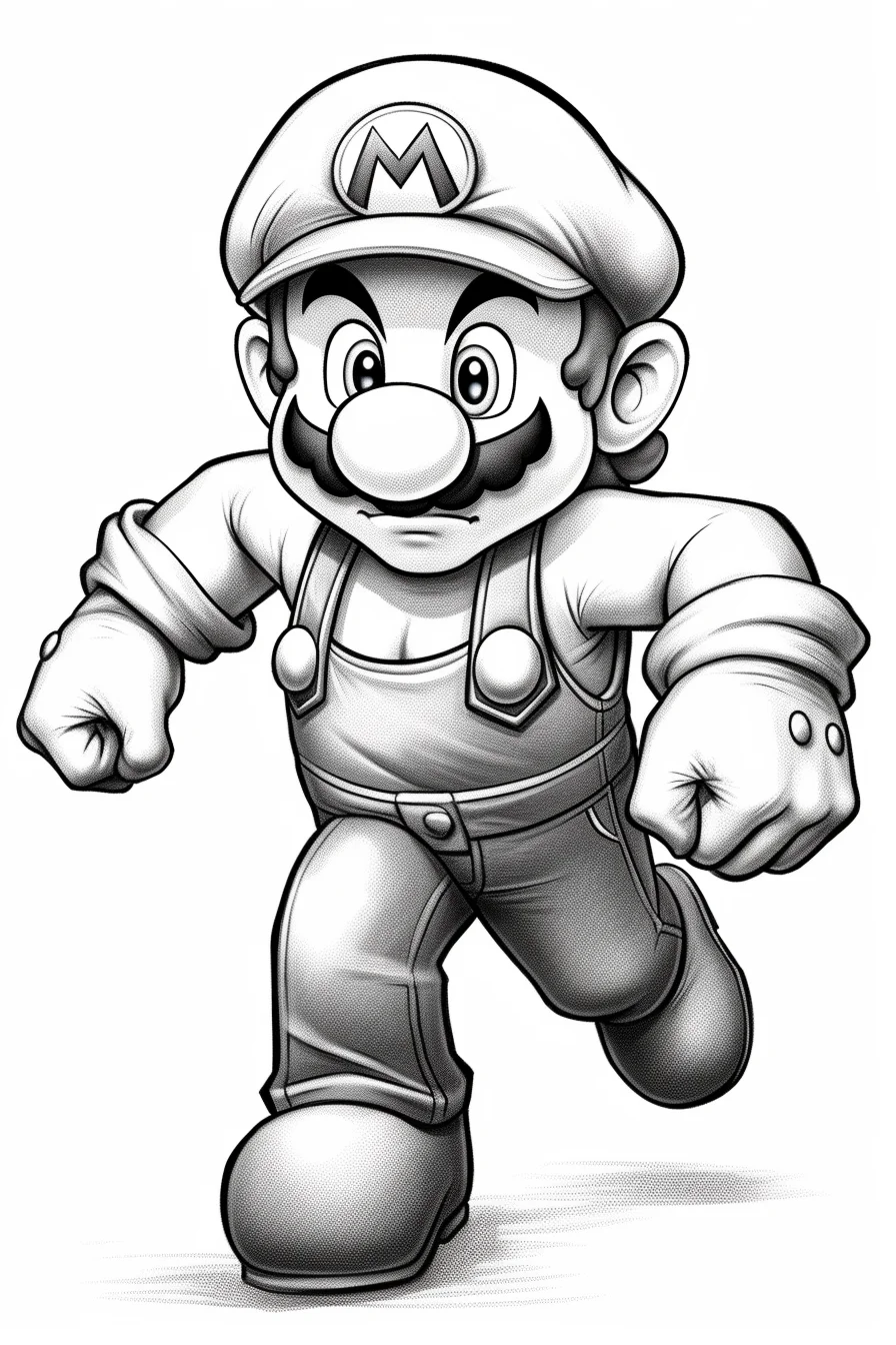 mario coloring pages for toddlers