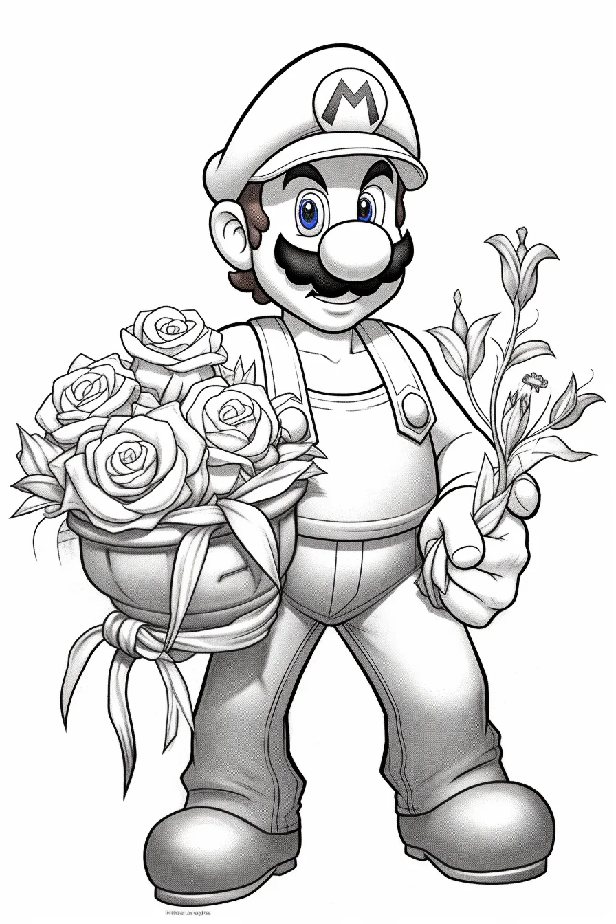 mario coloring pages simple