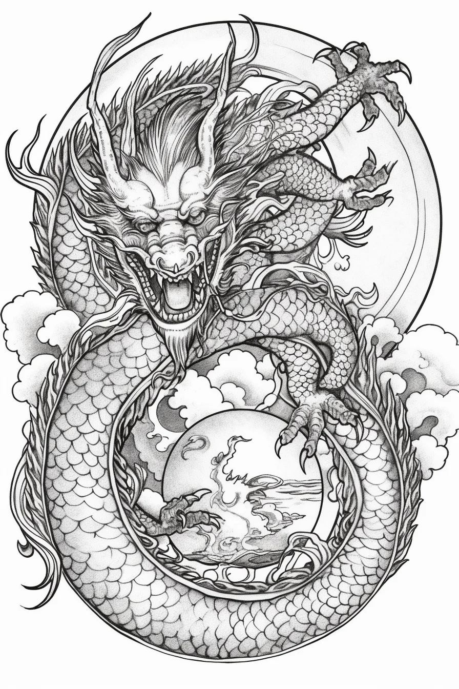 mythical dragon dragon coloring pages for adults