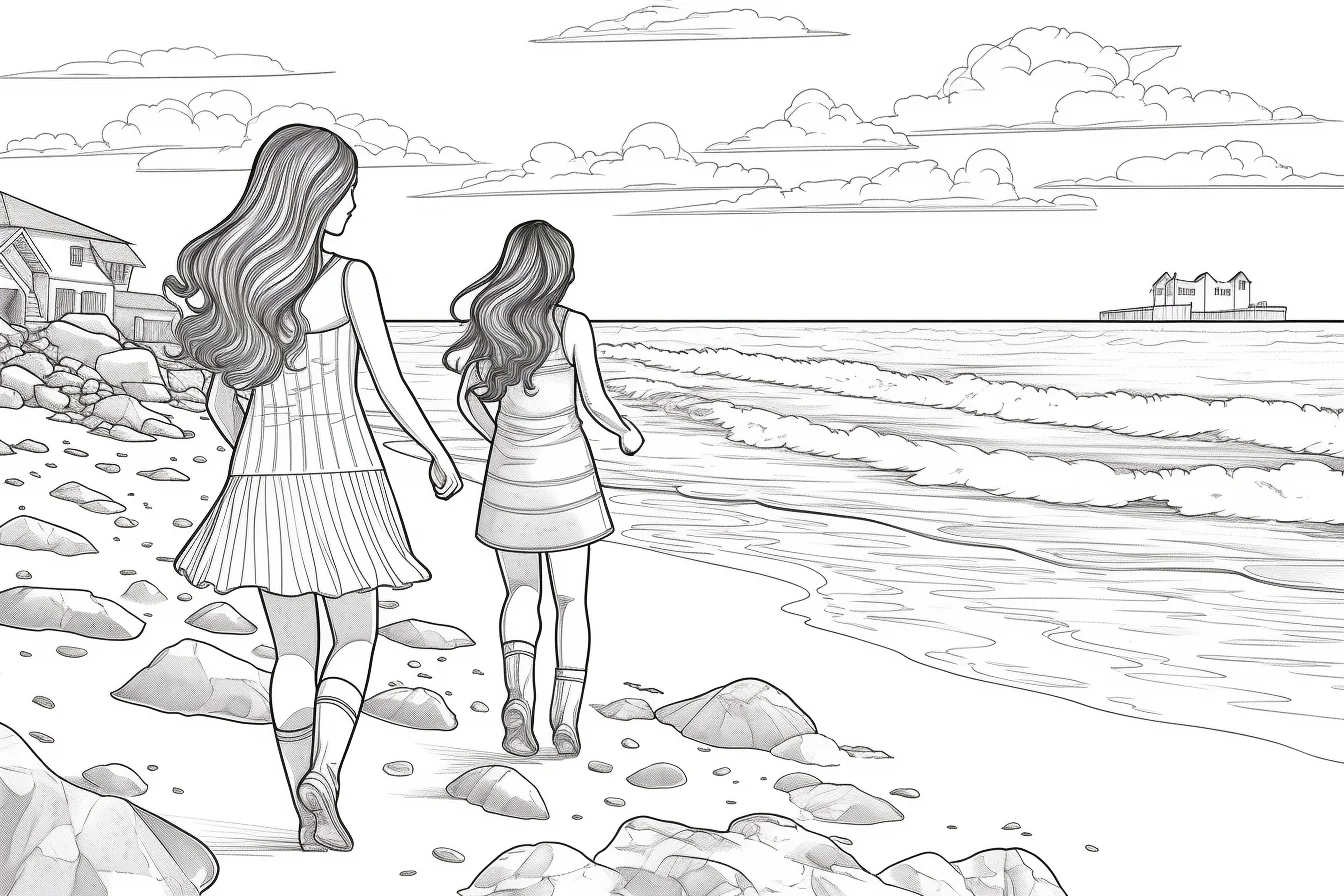 ocean beach coloring pages for adults