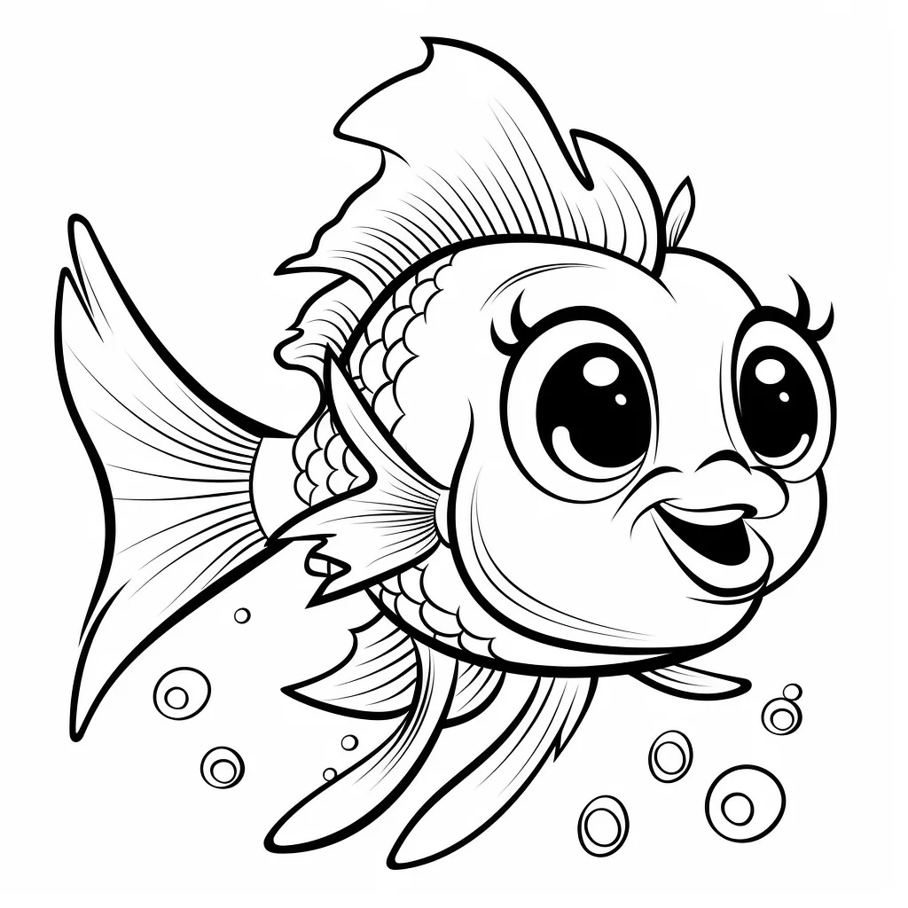 preschool fish coloring page