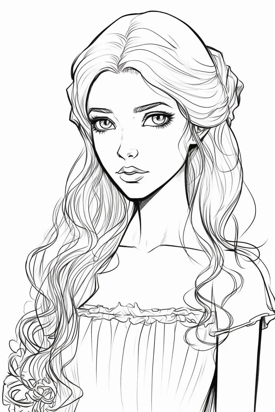 princess easy barbie coloring pages