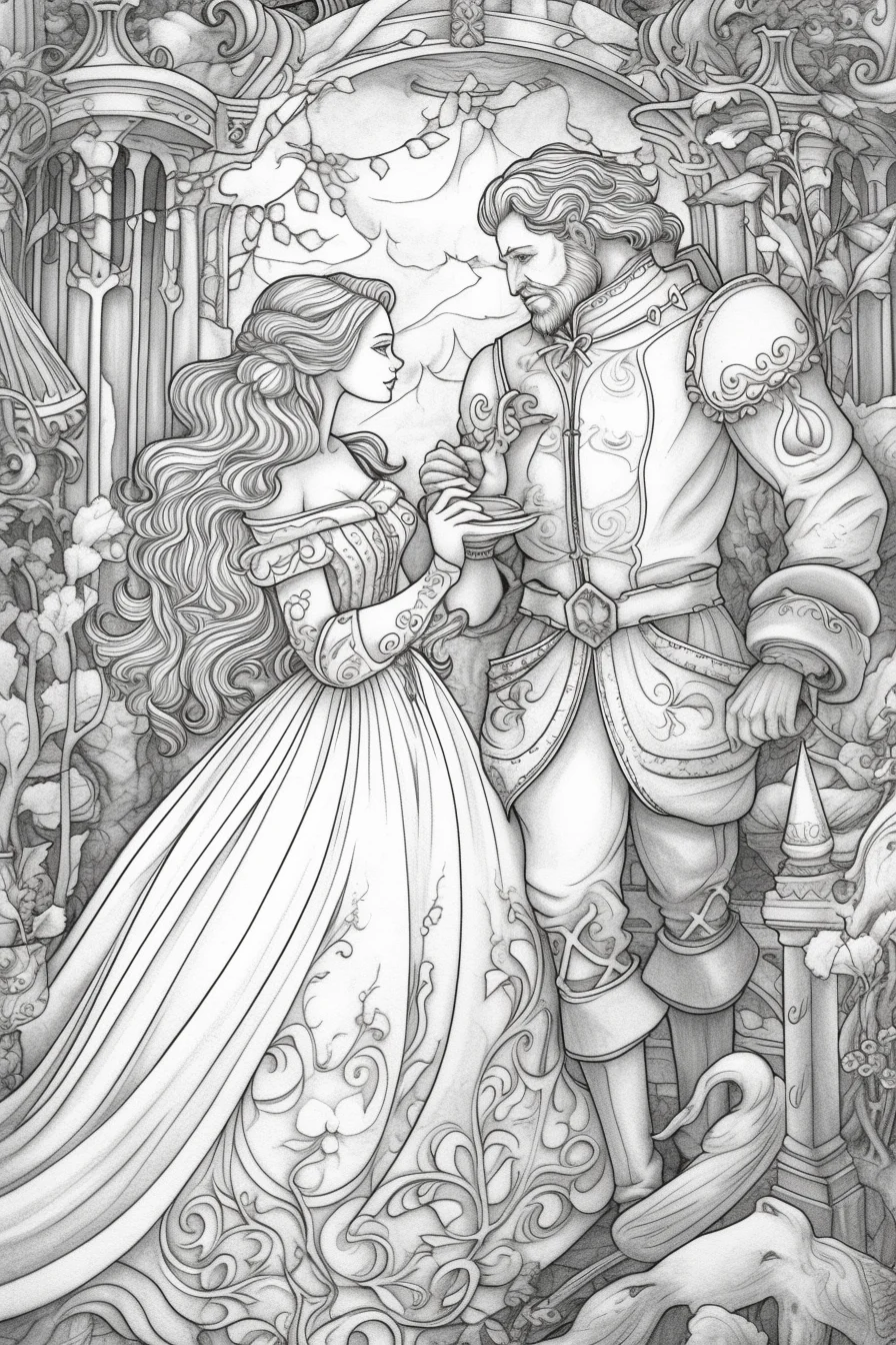 princess fairytale coloring pages