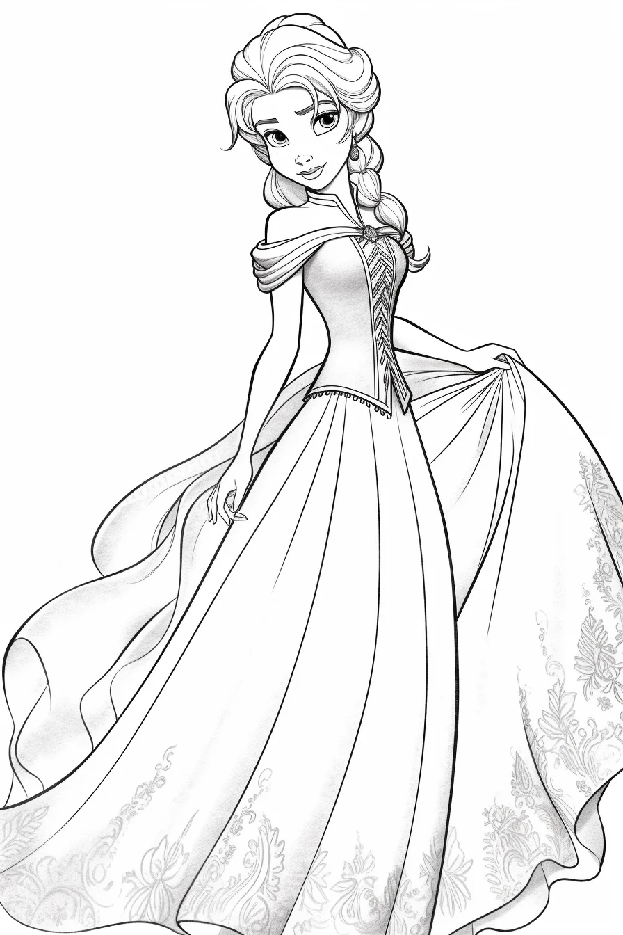 print easy elsa coloring pages