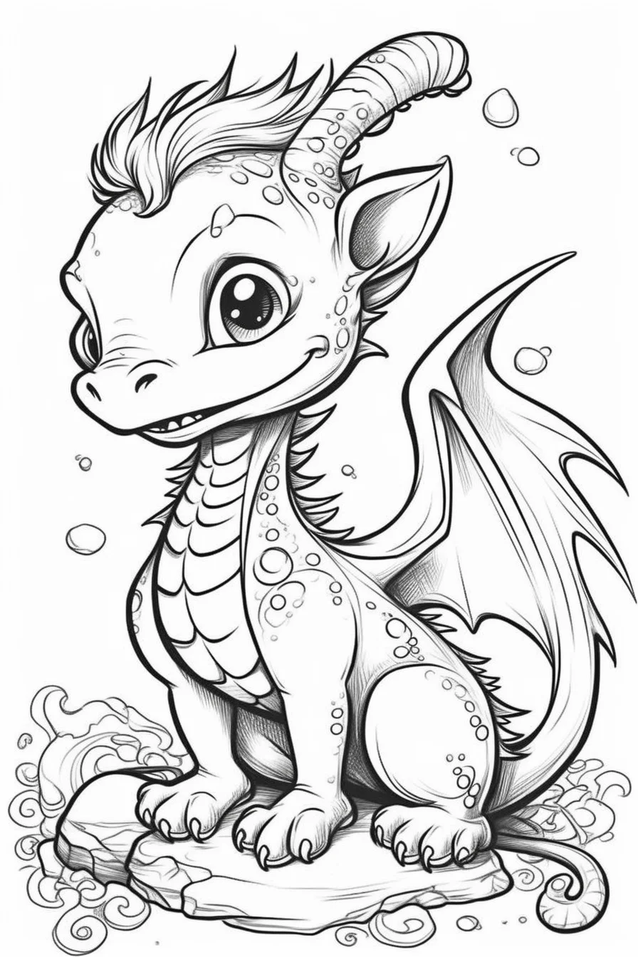 printable cute baby dragon coloring pages
