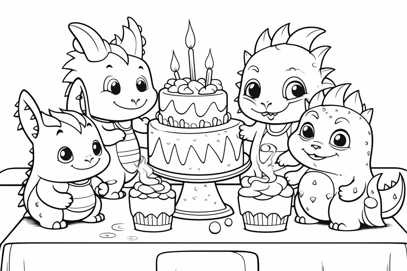 printable cute happy birthday coloring pages