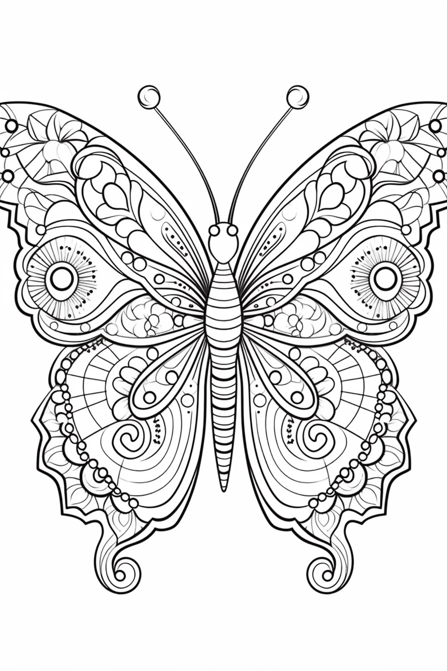 printable difficult butterfly coloring pages