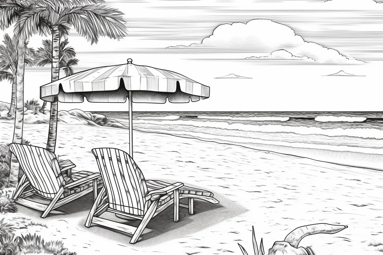printable realistic beach coloring pages