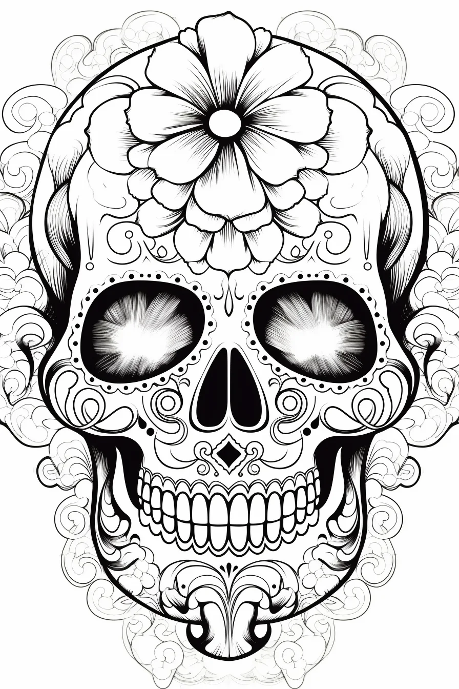 printabel skull cool coloring pages
