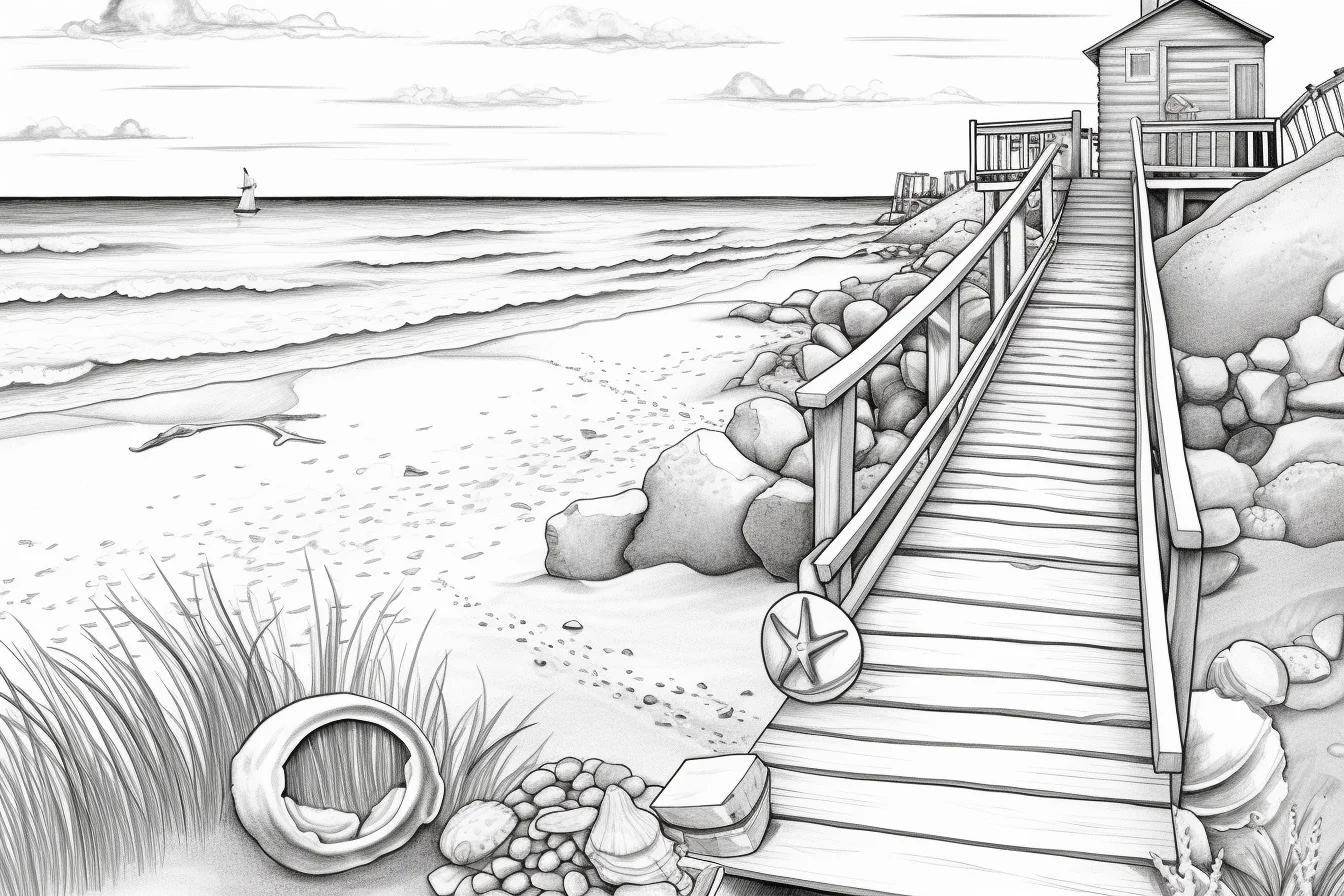 printable summer beach coloring pages