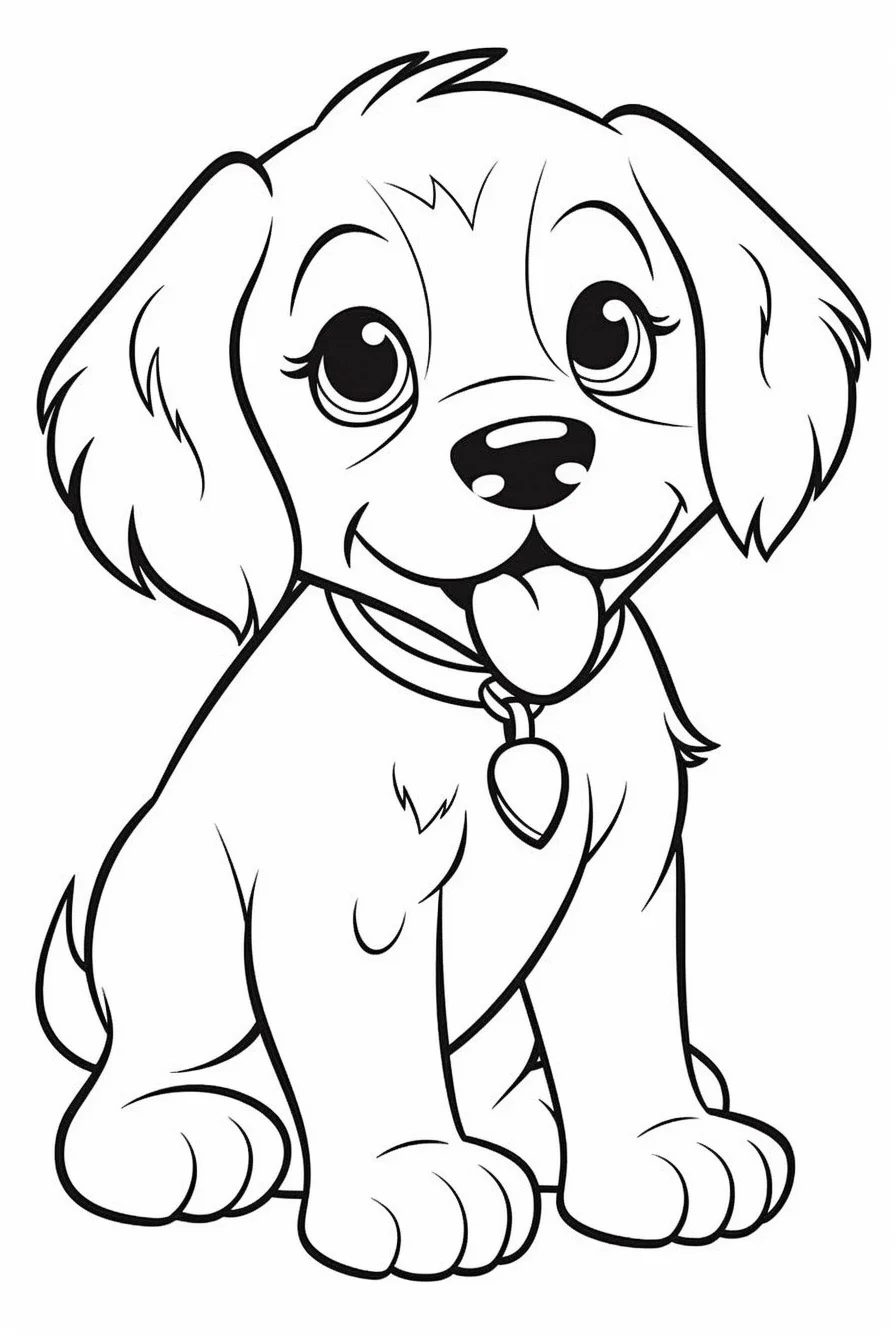 30+ Free Printable Cute and Easy Dog Coloring Pages for Kids