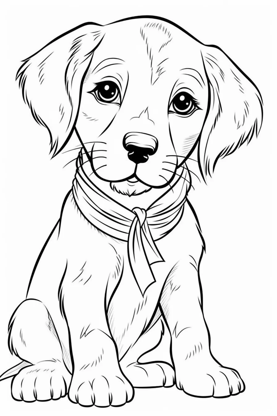 puppy easy dog coloring pages
