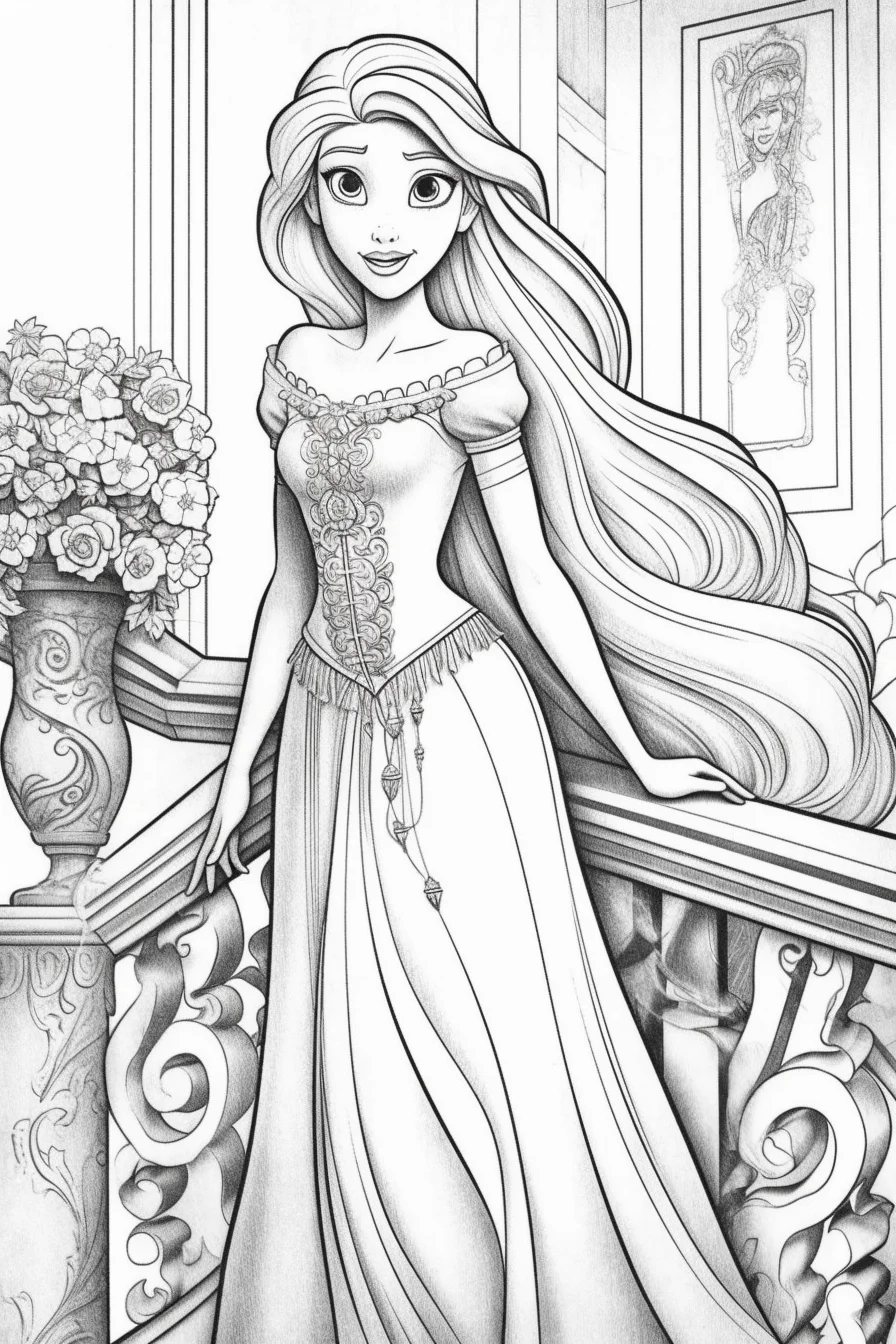 rapunzel disney princess coloring pages printable