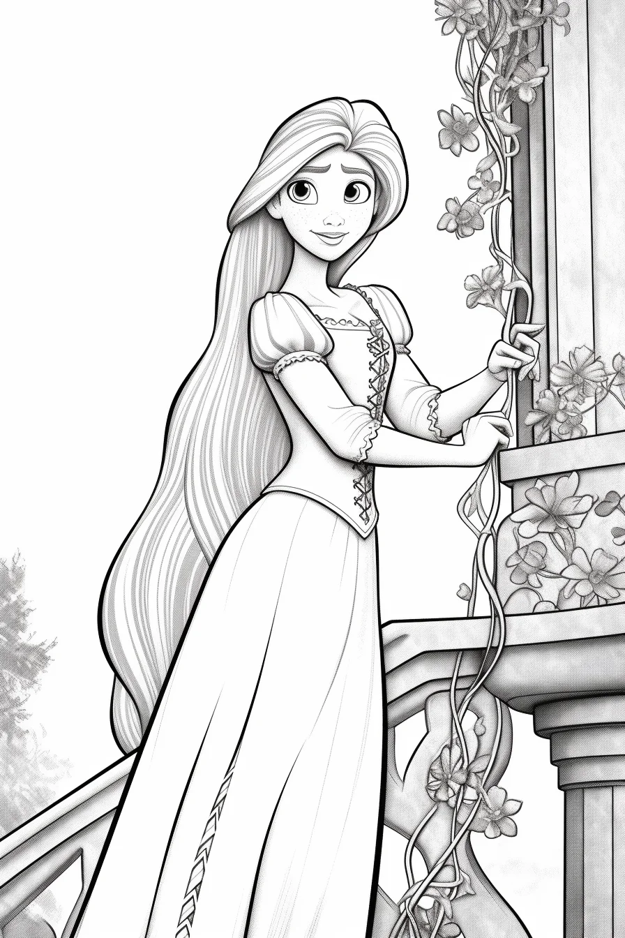 rapunzel disney princess coloring pages