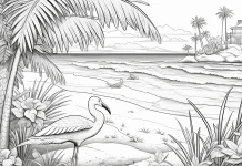 realistic beach coloring pages