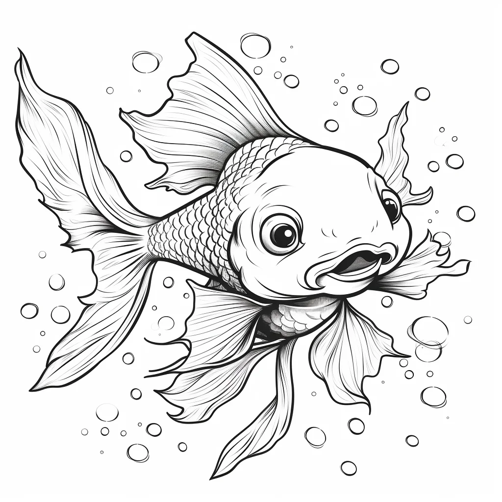 realistic koi fish coloring page