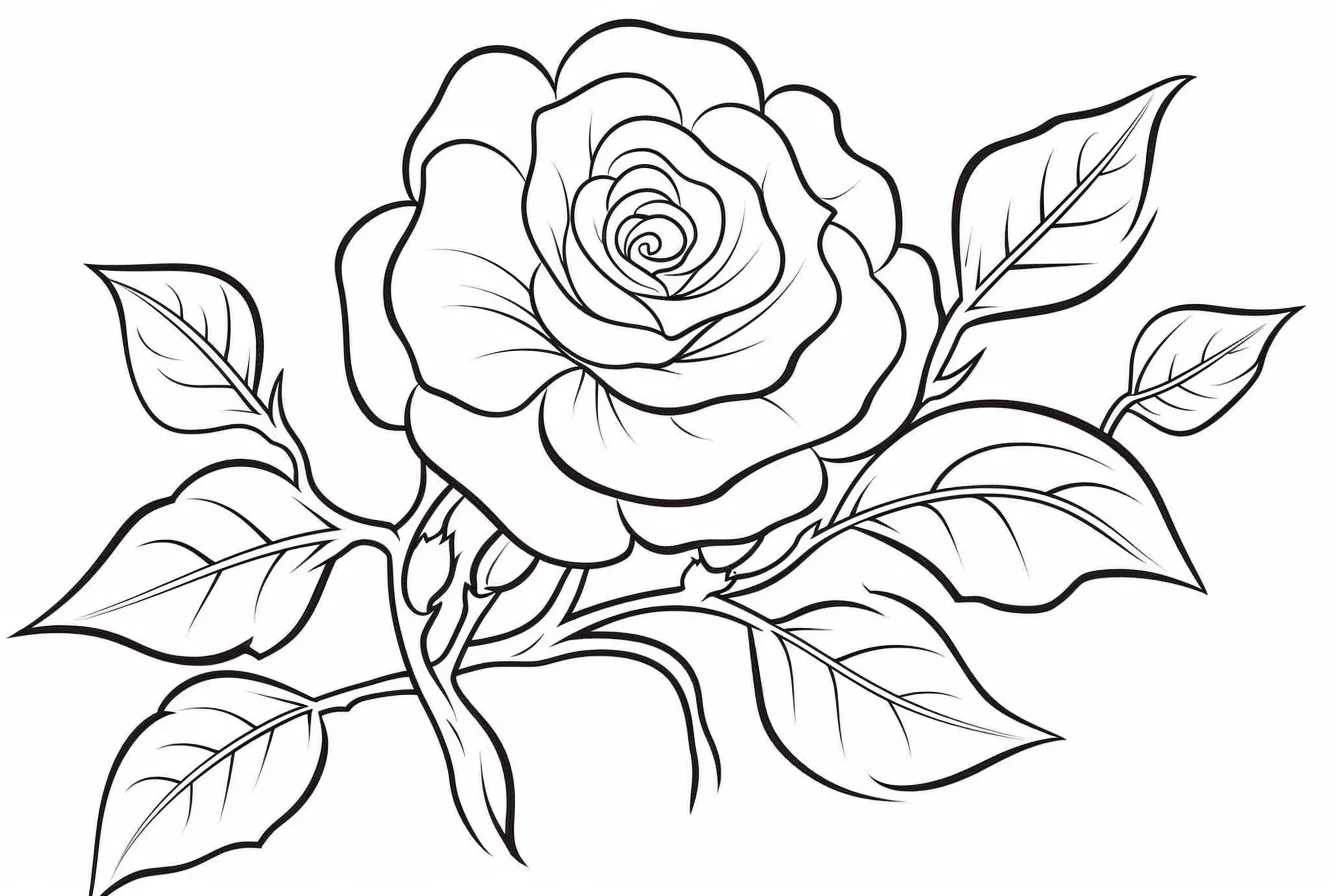rose flower coloring pages for kids