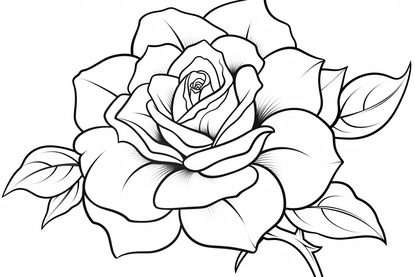 rose flower coloring pages
