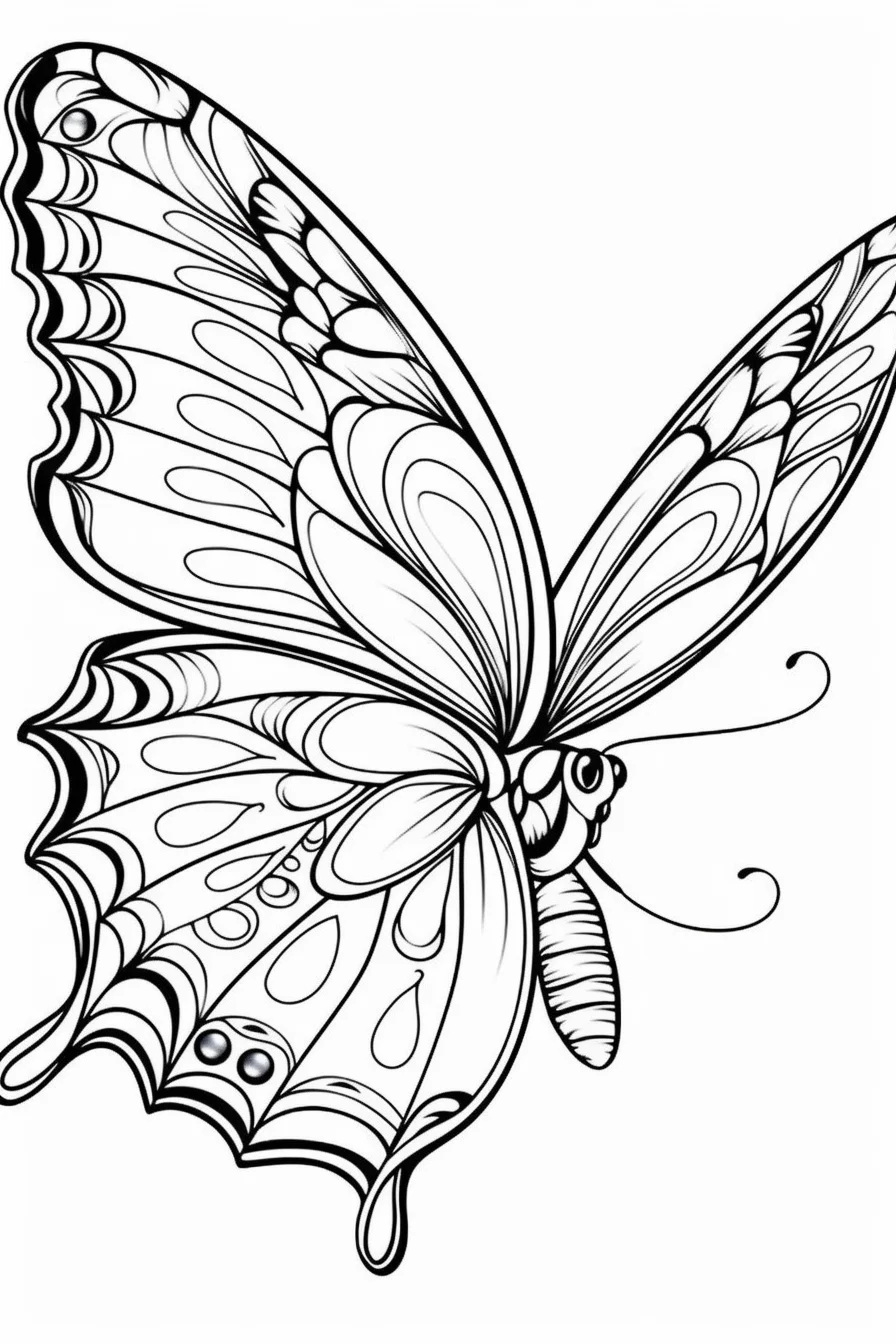 simple butterfly coloring pages for adults