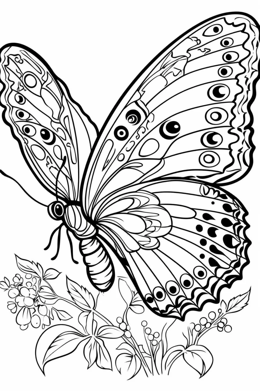 simple butterfly coloring pages printable